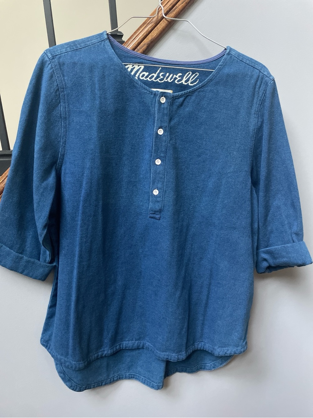 Madewell Denim-Blue Henley Top